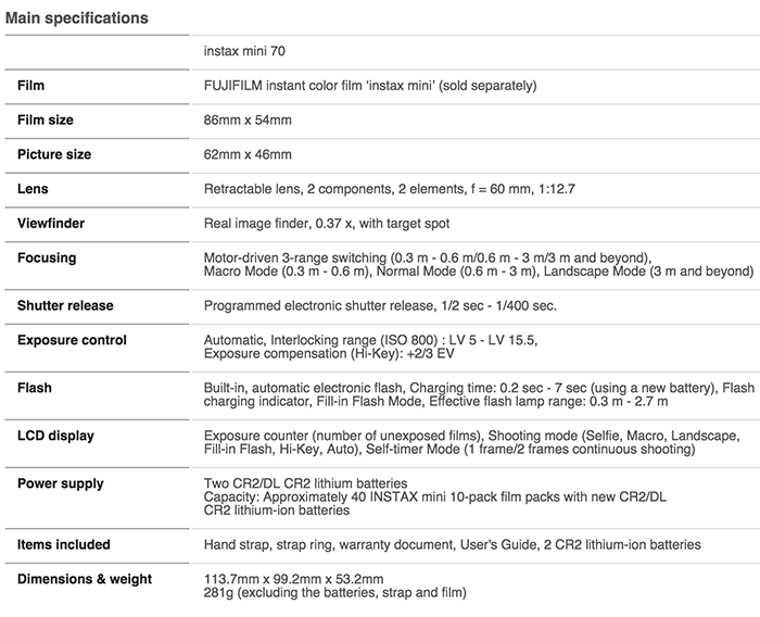 instax70specs