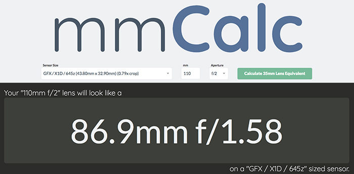 begin stroom kasteel mmCalc v2.0 Released - Crop factor calculator website and app -  mirrorlessrumors